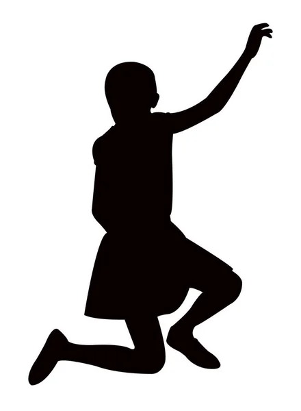 Une Fille Dansant Corps Silhouette Vecteur — Image vectorielle