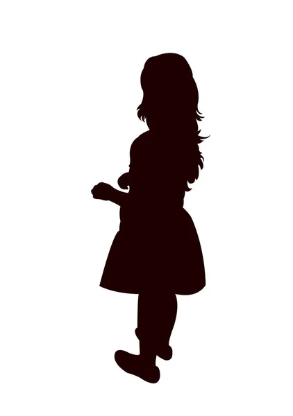 一个女孩站立的身体剪影矢量 — 图库矢量图片
