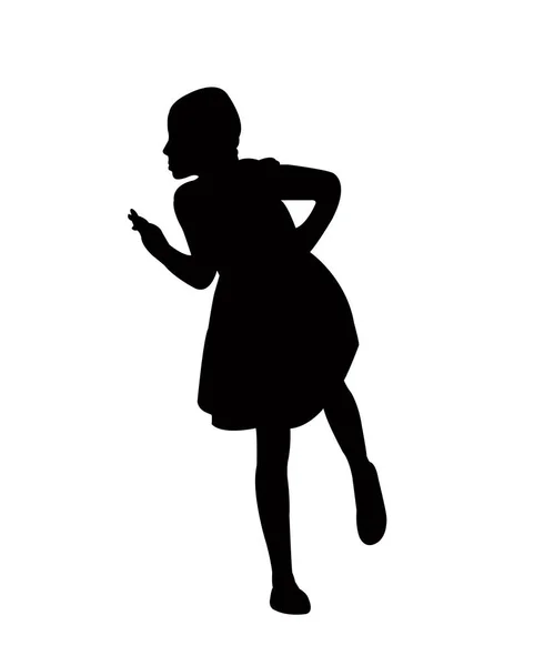 立っている女の子の体のシルエットベクトル — ストックベクタ