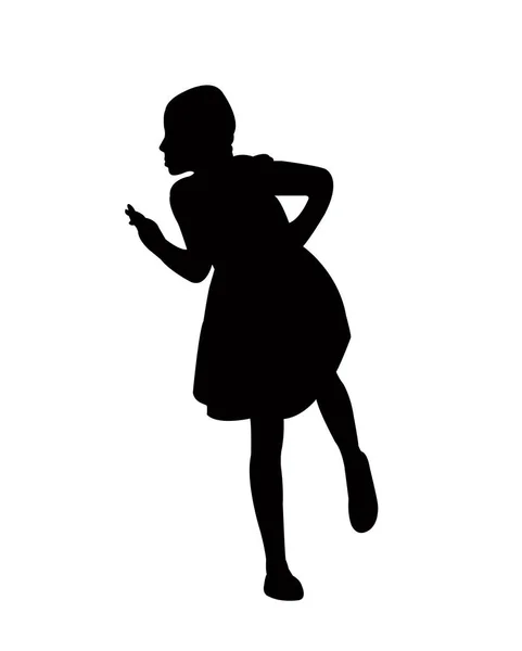 Une Fille Debout Corps Silhouette Vecteur — Image vectorielle