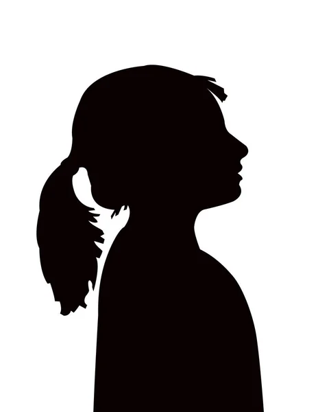 Girl Head Silhouette Vector — Stock Vector