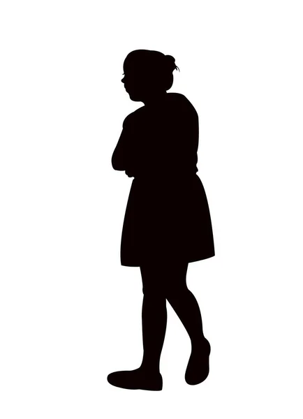 Una Ragazza Che Cammina Corpo Silhouette Vettore — Vettoriale Stock