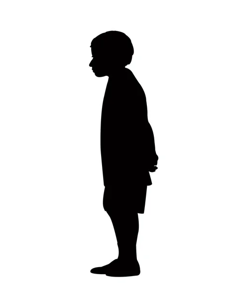 Een Jongen Lichaam Silhouet Vector — Stockvector