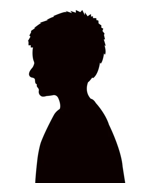 男の子の頭のシルエットベクトル — ストックベクタ