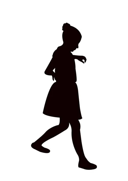 Girl Walking Body Silhouette Vector — Stock Vector