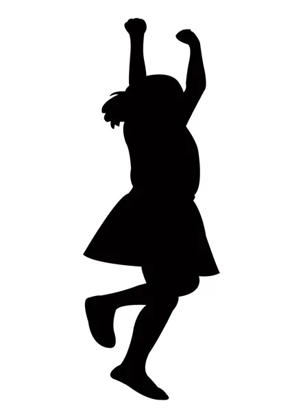 Ein Mädchen Tanzt Körper Silhouette Vektor — Stockvektor