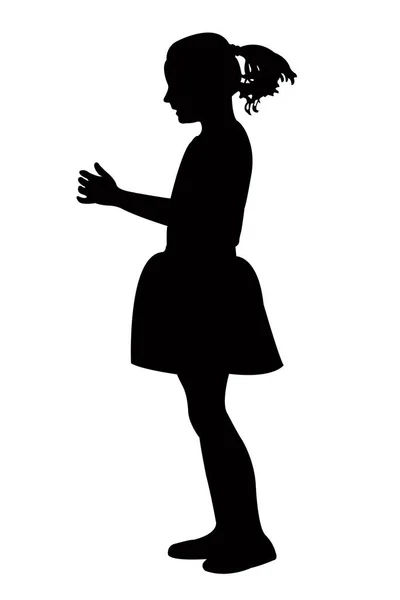 Une Fille Dansant Corps Silhouette Vecteur — Image vectorielle