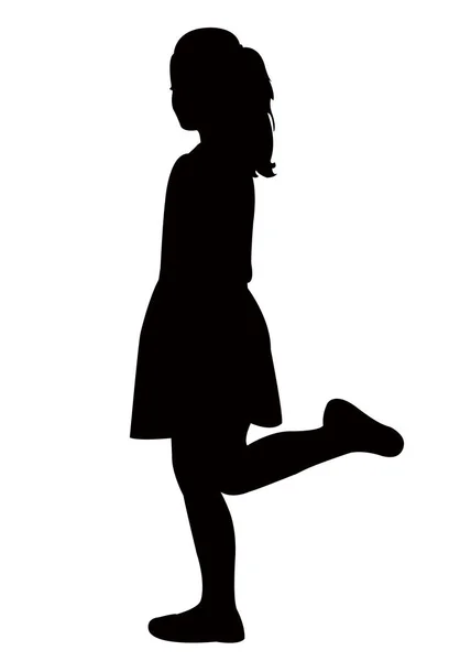 一个女孩走身体剪影矢量 — 图库矢量图片
