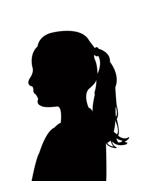 Een Meisje Hoofd Silhouet Vector — Stockvector