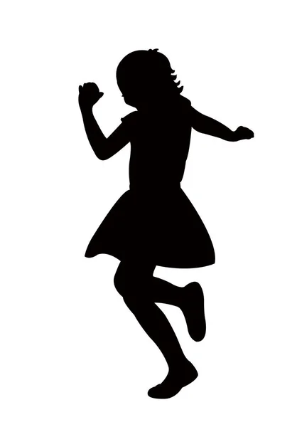 Girl Dancing Body Silhouette Vector — Stock Vector