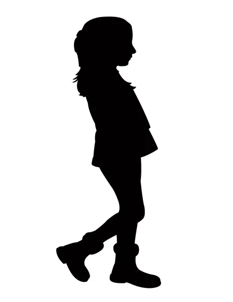 Ένα Κορίτσι Περπάτημα Διάνυσμα Σιλουέτα Σώμα — Διανυσματικό Αρχείο