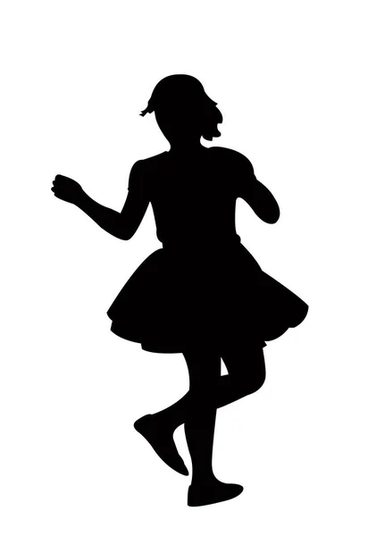 Een Meisje Dansen Lichaam Silhouet Vector — Stockvector