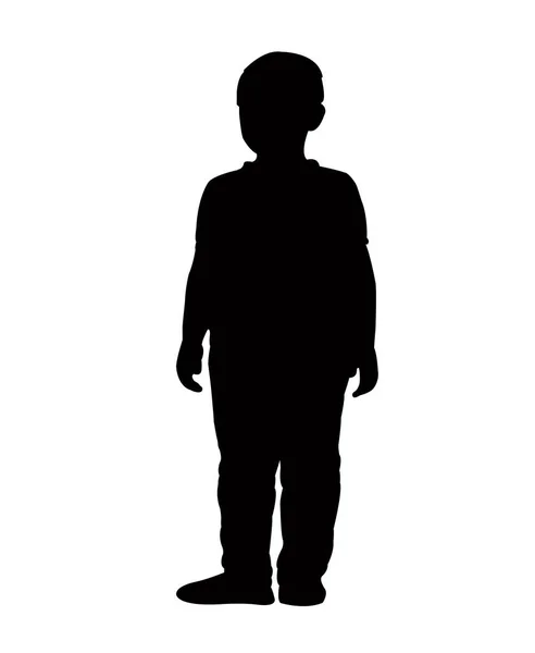 Een Jongen Lichaam Silhouet Vector — Stockvector