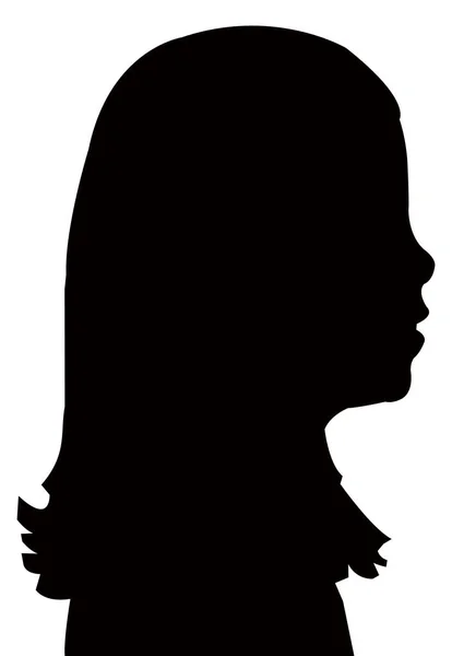 Une Fille Tête Silhouette Vecteur — Image vectorielle