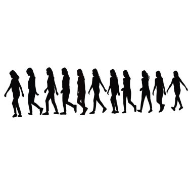 woman walking, every steps of her, silhouette vector
