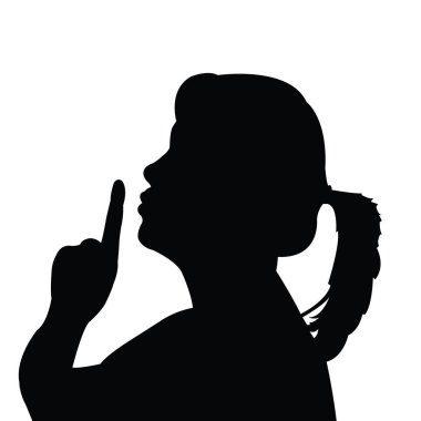 Bir kadın baş siluet vektörü