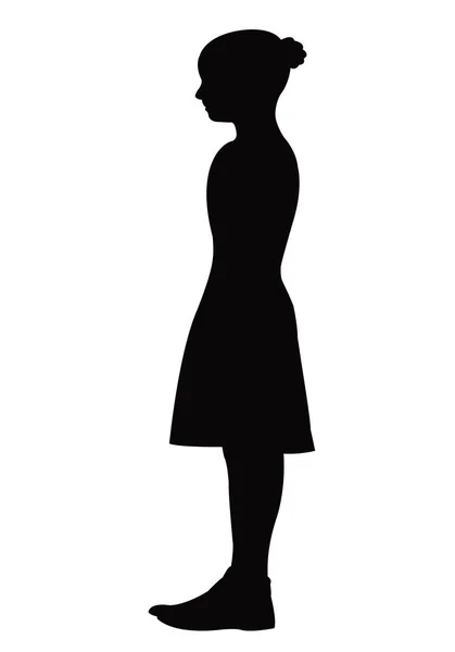Teenager Girl Body Silhouette Vector — Stok Vektör