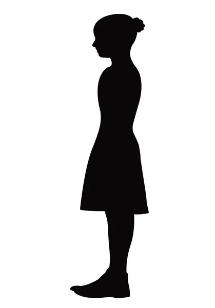 Adolescent Fille Corps Silhouette Vecteur — Image vectorielle