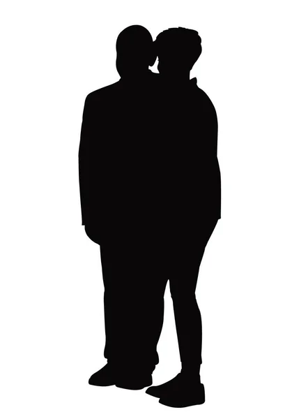 Deux Hommes Corps Silhouette Vecteur — Image vectorielle