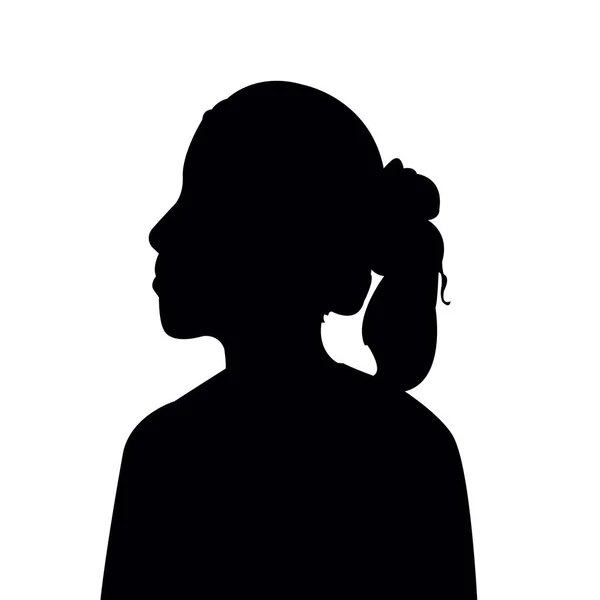 Een Meisje Hoofd Silhouet Vector — Stockvector