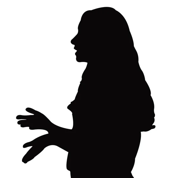 Woman Head Silhouette Vector — Stock Vector