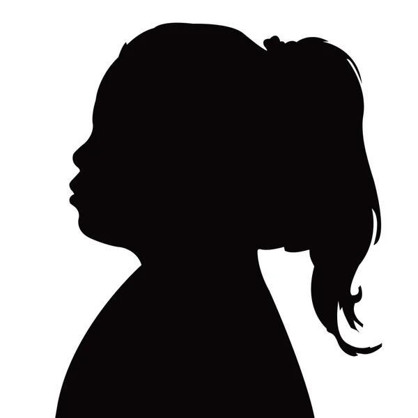 Girl Head Silhouette Vector — Stock Vector