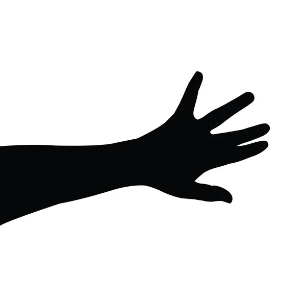 Eine Hand Körperteil Silhouette Vektor — Stockvektor