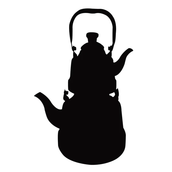 Tea Pot Silhouette Vector — Stock vektor