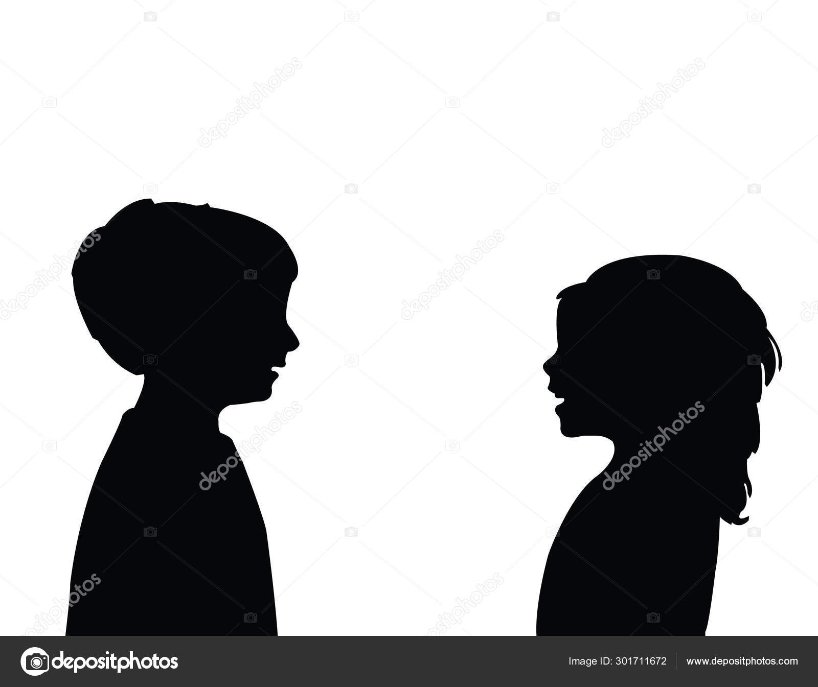 Boy Girl Making Chat Silhouette Vector Stock Vector Image By C Dr Art Boy Girl Making Chat Silhouette Vector Stock Vector Image By C Dr Art