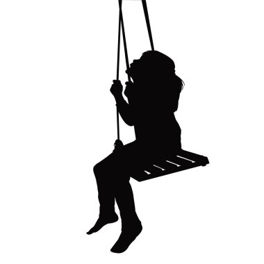 kız sallanan, vücut siluet vektör