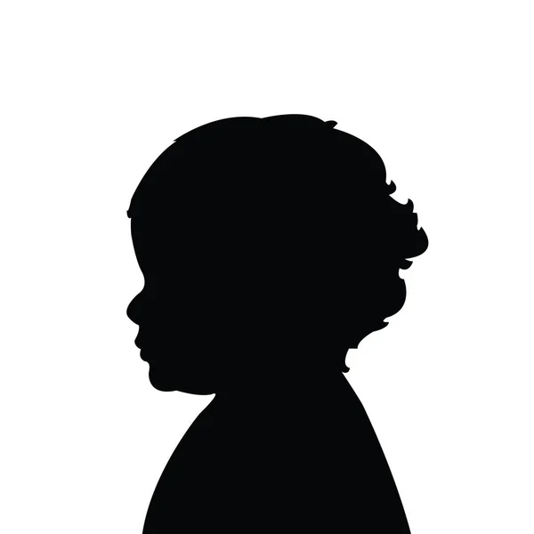 Vecteur Silhouette Tête Bébé Fille — Image vectorielle