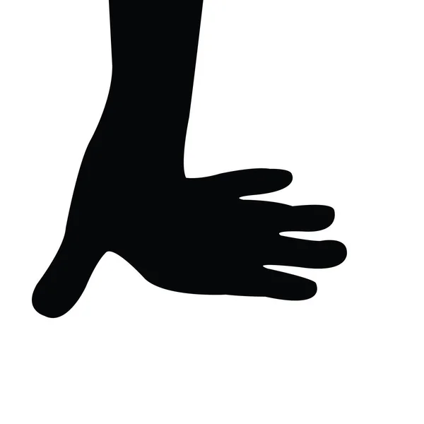 Ein Hand Silhouetten Vektor — Stockvektor