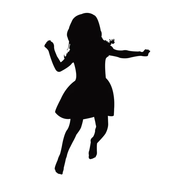 Ein Mädchen Springt Körper Silhouette Vektor — Stockvektor