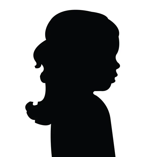 Une Fille Tête Silhouette Vecteur — Image vectorielle