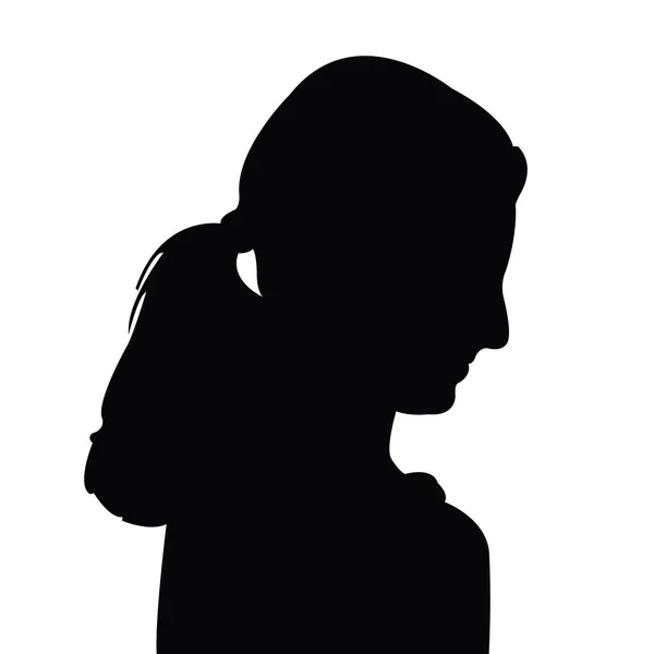 Une Fille Tête Silhouette Vecteur — Image vectorielle