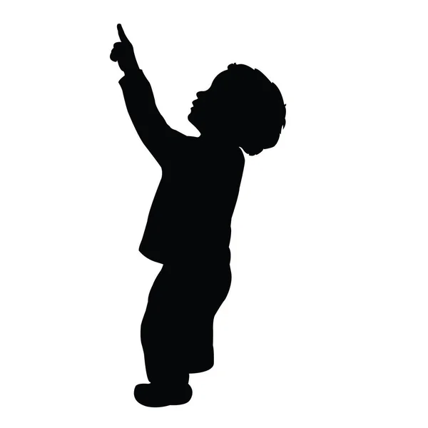 Een Jongen Lichaam Silhouet Vector — Stockvector