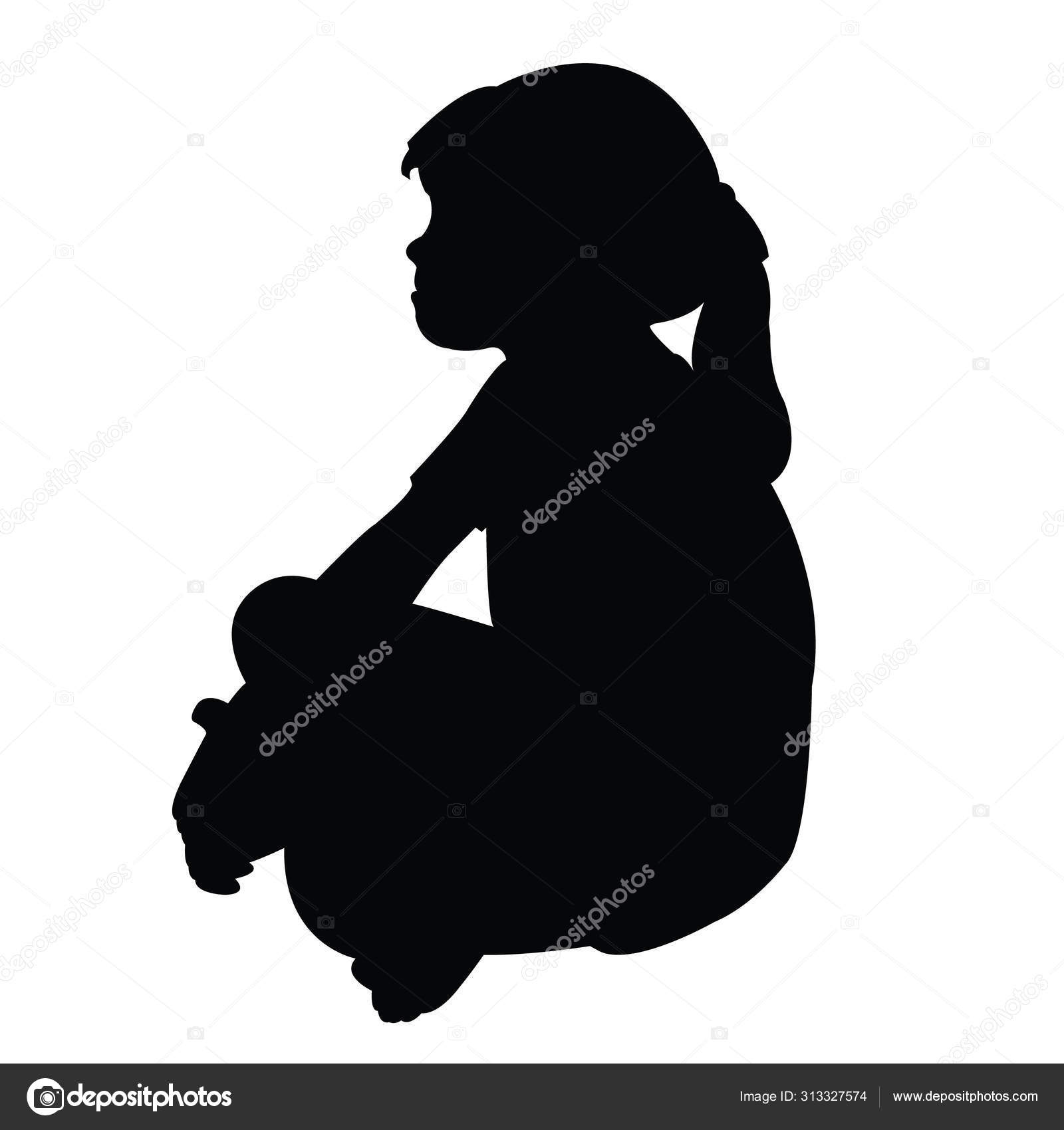 앉아있는 실루엣 스톡 벡터 - ©Dr.Art 313327574, image size:1600x1700