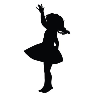 bir kız dans vücut siluet vektör
