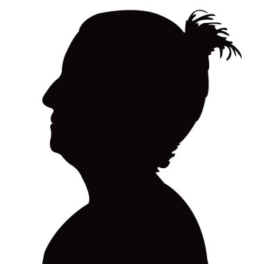 Bir kadın baş siluet vektörü