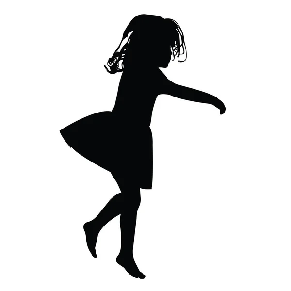 Een Meisje Dansen Lichaam Silhouet Vector — Stockvector