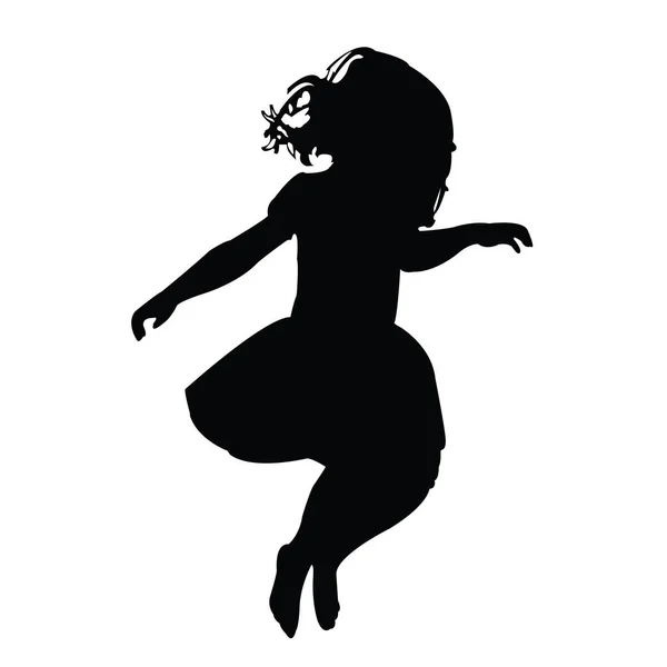 Girl Dancing Body Silhouette Vector — Stock Vector