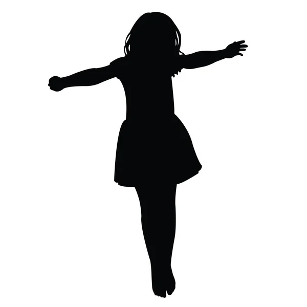 Ένα Κορίτσι Που Χορεύει Διάνυσμα Σιλουέτα Σώμα — Διανυσματικό Αρχείο