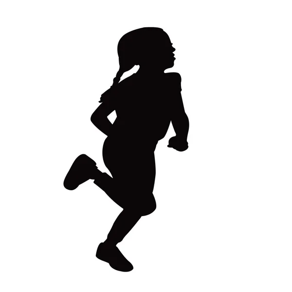 Une Fille Courir Corps Silhouette Vecteur — Image vectorielle