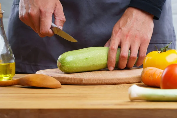 Top View Woman Hands Cutting Cheese Wooden Cutting Board Wooden — Stock Photo, Image