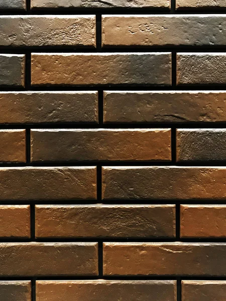 Dunkelbraune Backsteinmauer Hintergrund Nahaufnahme — Stockfoto