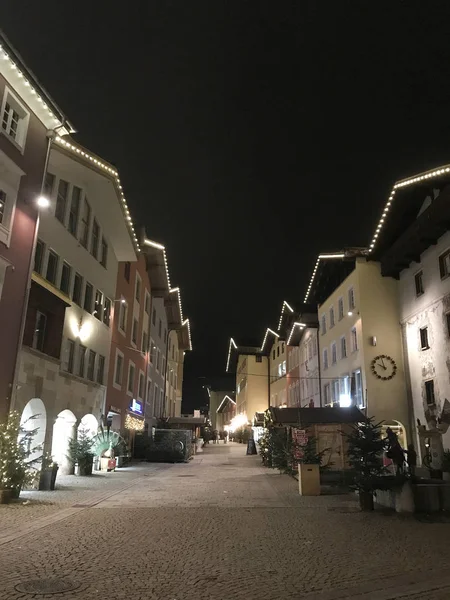 Historische Häuser Berchtesgaden Bei Nacht Bayern Deutschland — Stockfoto