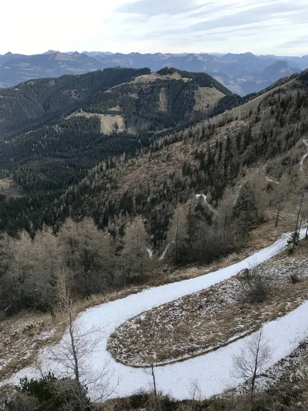 Вид Гори Kehlstein Серпантина Стежка Берхтесгаден Баварія Німеччина — стокове фото