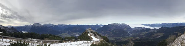 Панорамним Видом Kehlsteinhaus Орли Гніздо Вершини Гори Kehlstein Берхтесгаден Баварія — стокове фото
