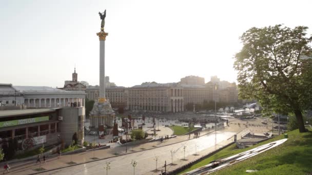 Timelapse Personer Independence Square Maidan Nezalezhnosti Kiev Ukraina — Stockvideo