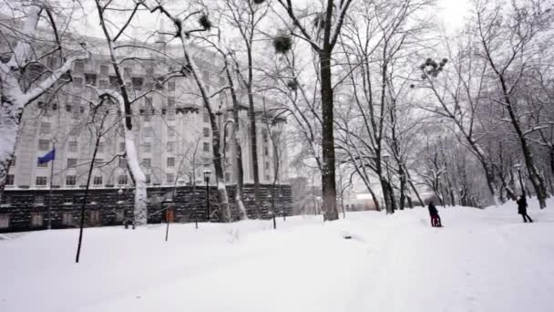 Gabinete Ministros Ucrania Invierno Kiev — Vídeo de stock